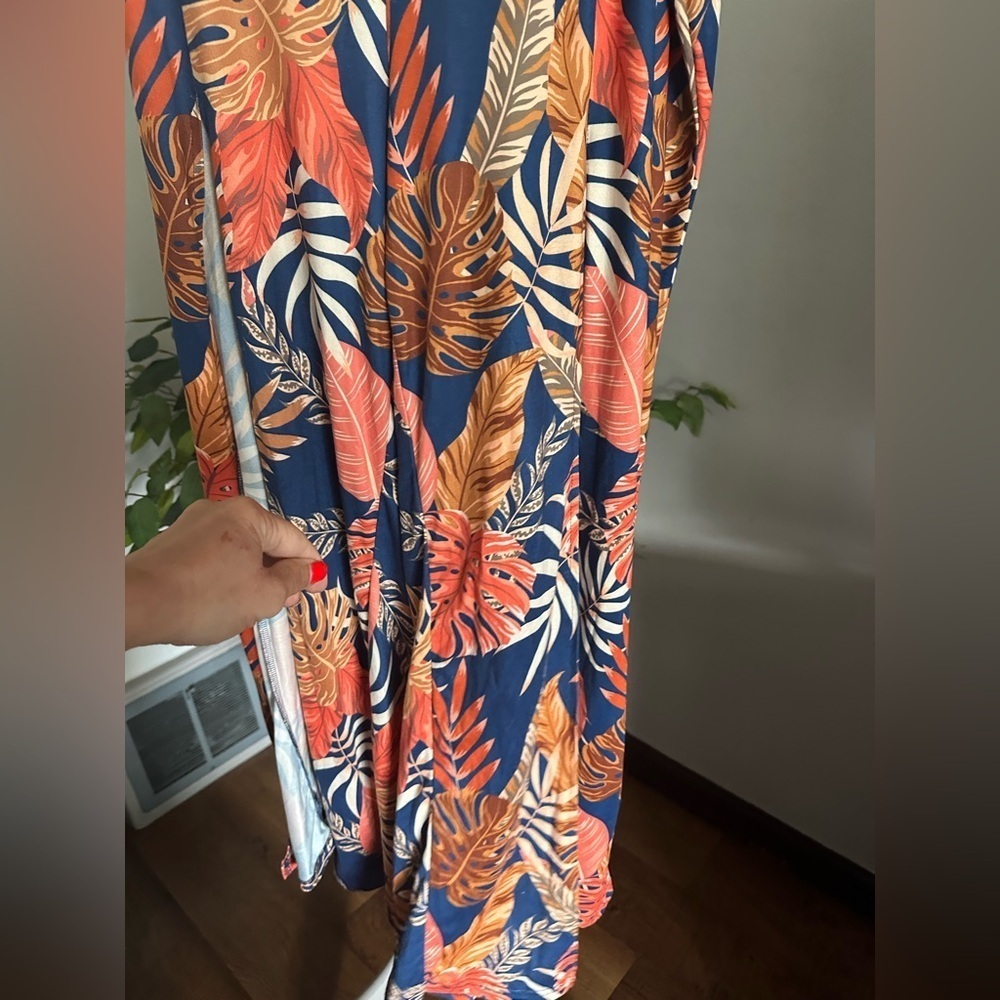 Tropical Print Wide Leg Pants - Picture 5 of 6